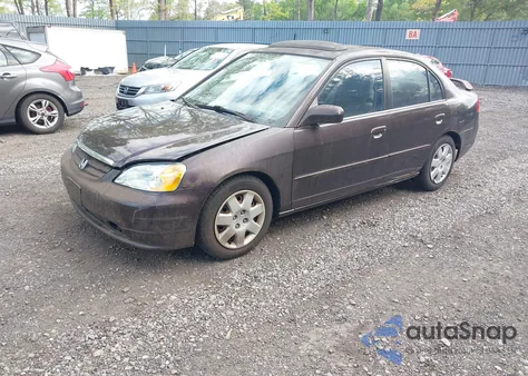 2001 Honda Civic Ex z USA, uszkodzony, nr VIN 2HGES26741H503321